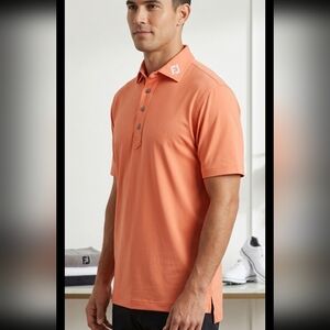 FootJoy ProDry Performance Men’s Polo Shirt – Coral/Salmon Golf Size Large